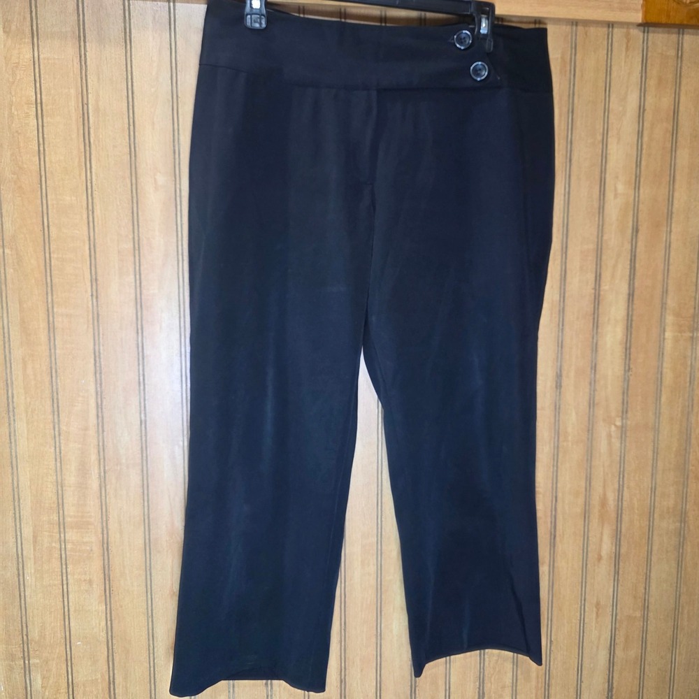 Joe Benbasset Black Crop Pants Polka Dot Lined High Waist Career Size 13